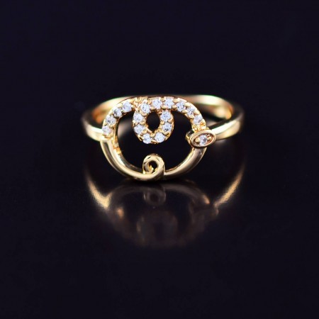 Замечательное позолоченное кольцо с фианитами 10-1110 фото | Brulik