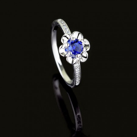 Позолоченное кольцо 13340 - синий фото | Brulik