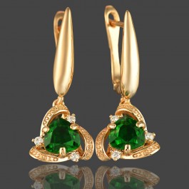 Позолоченные  серьги  XP 20360-зеленый
