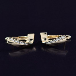 Позолоченные серьги с фианитами оптом 10-9322