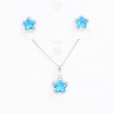 Комплект с фианитами в белой позолоте Xuping 5723 фото | Brulik