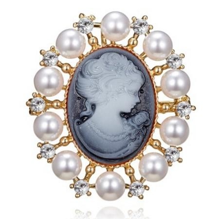 Брошь с жемчугом "Камея" 8492 фото | Brulik