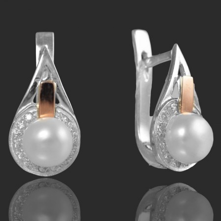 Серебряные серьги с золотыми вставками 52 фото | Brulik