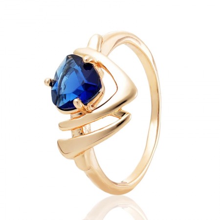 Позолоченное кольцо Fallon 8326357-синие фианиты фото | Brulik