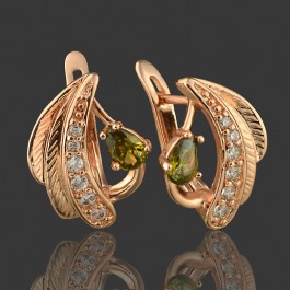 Позолоченные серьги Fallon 82200738-зеленый