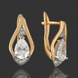 Позолоченные серьги  XP 20236-белый