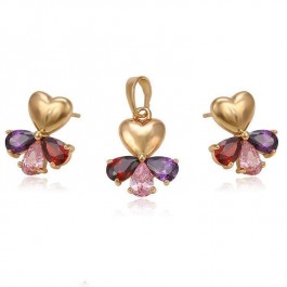 Позолоченный комплект с фианитами 18K 64251