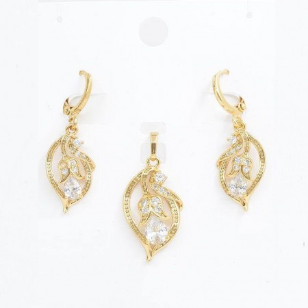 Позолоченный комплект с  фианитами 8121 фото | Brulik