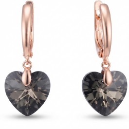 Позолочені  сережки Swarovski Xuping  24931-чорний