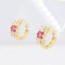 Изящные серьги-колечки с фианитами ХР 10-2280-красный корунд фото | Brulik