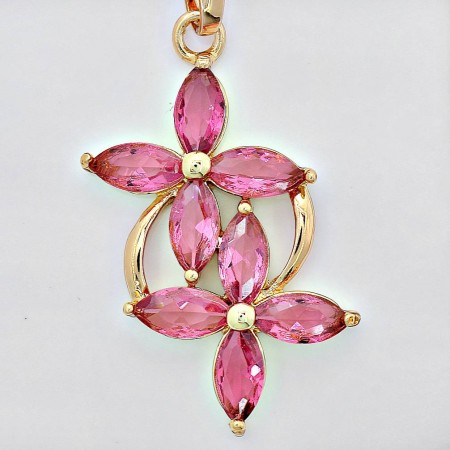 Кулон "Two Flowers" 31113-красный корунд фото | Brulik