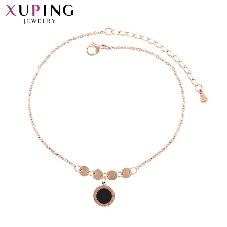 Позолоченный стальной браслет на ногу Xuping 77380 фото | Brulik