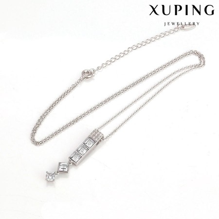 Цепь с кулоном Xuping 43618-белые фианиты фото | Brulik