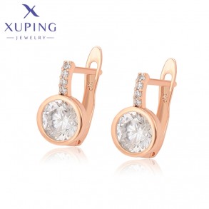 Позолочені сережки рожева позолота Xuping 14E2570902 фото | Brulik