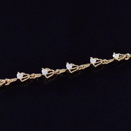 Позолоченный браслет с фианитами ХР 10-7435-белый фото | Brulik