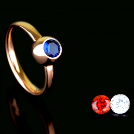 Позолоченное кольцо со сменными фианитами 1963