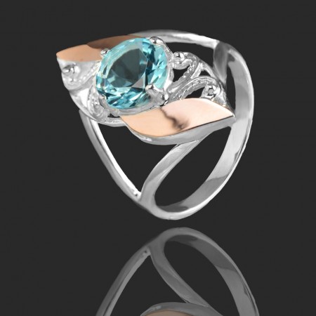 Серебряное кольцо с золотыми вставками 25 фото | Brulik