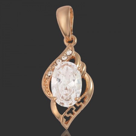 Позолоченный кулон Fallon 8623651-белые фианиты фото | Brulik