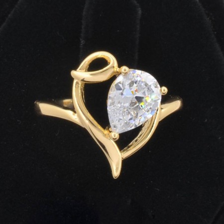 Прелестное кольцо с фианитом Xuping 10-1101-белый фото | Brulik