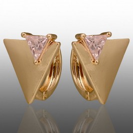 Позолочені сережки Xuping 24665-рожевий фіаніт