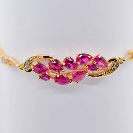 Неповторимый браслет оптом 10-7034-красный корунд фото | Brulik