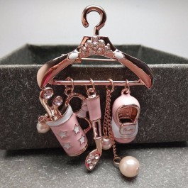 Оригинальная брошь с фианитами 18К ТК 019-75