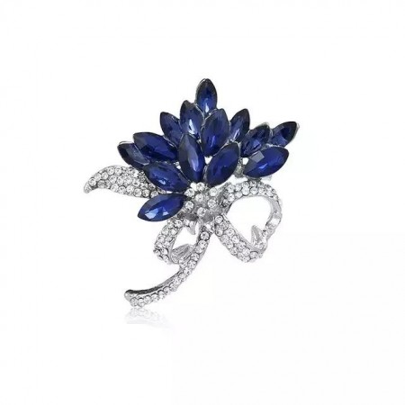 Брошь 8620-синие фианиты фото | Brulik