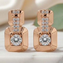 Позолочені сережки  Xuping 24051-білий фіаніт