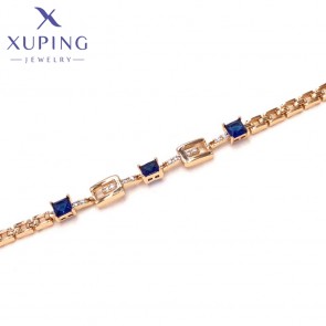 Позолочений  браслет Xuping 70116-сині фіаніти