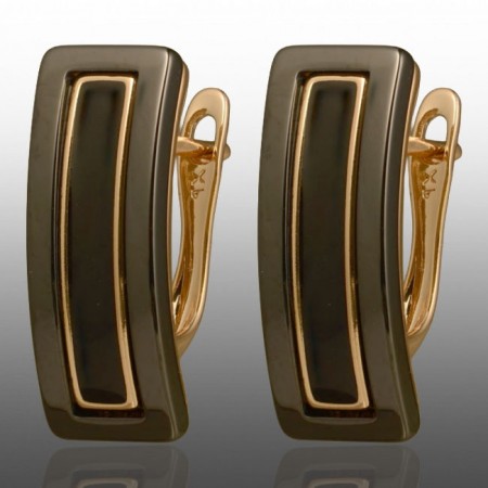 Позолочені сережки з керамікою Xuping 24718 фото | Brulik