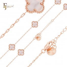 Позолочений ланцюжок у стилі Ван Кліф  Fallon 84190703-50-білий перламутр