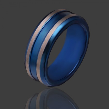 Стальное синее кольцо 150 фото | Brulik