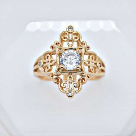 Аристократичное колечко 12620 - белый фото | Brulik