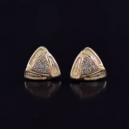 Позолоченные серьги-гвоздики с фианитами 10-9304