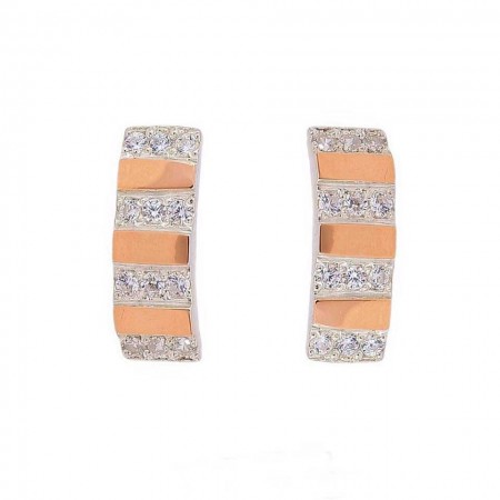 Серебряные серьги с золотыми вставками 6 фото | Brulik