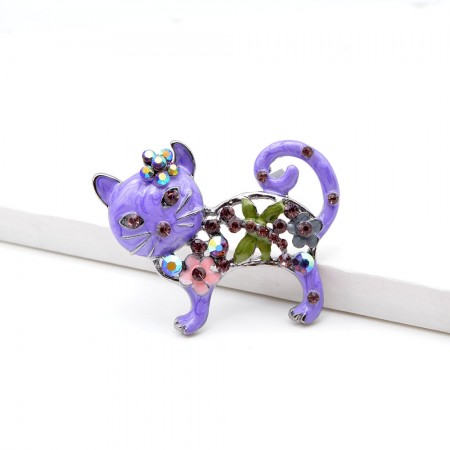 Брошь позолоченная  8695-лиловый фото | Brulik