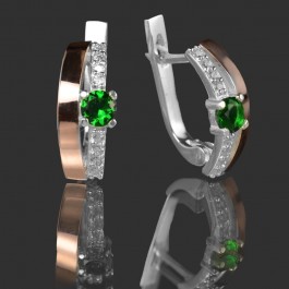 Серебряные серьги с золотыми вставками 30