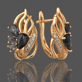 Позолоченные  серьги  Xuping 20479-чёрный