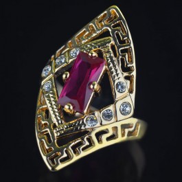 Позолоченное кольцо Fallon 8423502-красный