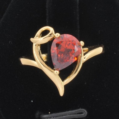 Прелестное кольцо с фианитом Xuping 10-1101-красный фото | Brulik