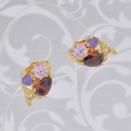 Шикарные серьги-гвоздики с фианитами ХР 10-9099-мультиколор