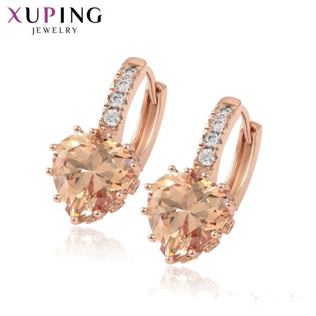 Позолоченные серьги Xuping 80284-шампань фианиты фото | Brulik