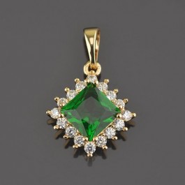 Позолоченный кулон XP 3123-зеленый