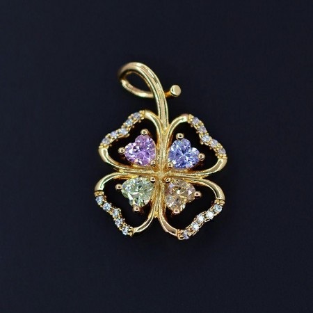 Позолоченный кулон с фианитами 18К 10-3327 фото | Brulik