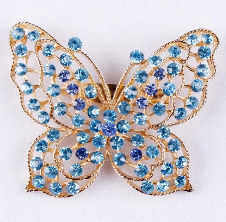 Брошь "Бабочка" 3656-голубой фото | Brulik