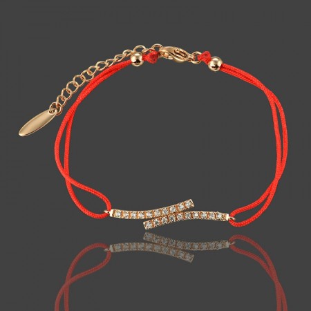Позолоченный браслет красная нить Xuping 7729 фото | Brulik