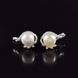 Серьги с фианитами и жемчугом Xuping 10-9244