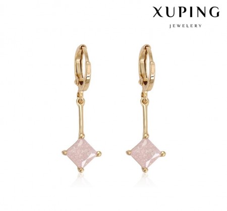 Позолоченные серьги Xuping 94686-розовые фото | Brulik