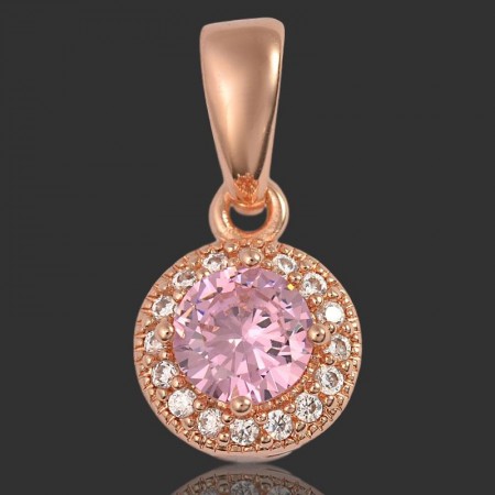 Позолоченный кулон Fallon 86200147-розовый фианит фото | Brulik