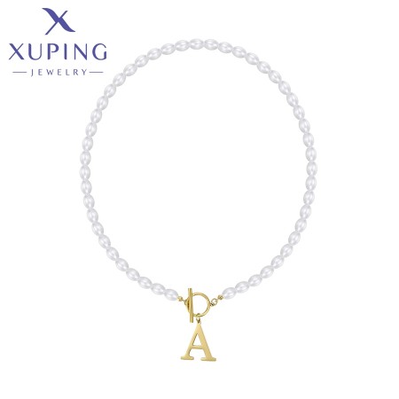 Позолоченное колье с жемчугом Xuping A00647232 фото | Brulik